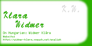 klara widmer business card