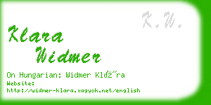 klara widmer business card